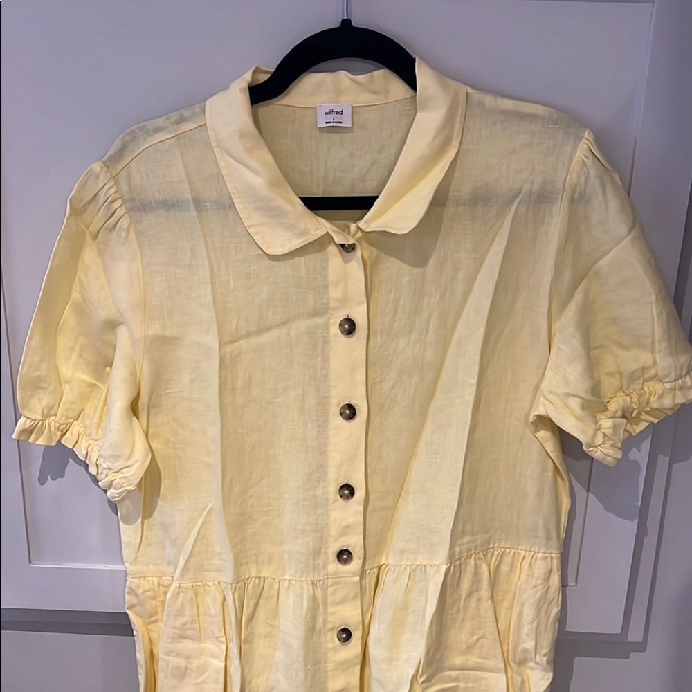 YELLOW Button-Down Dress